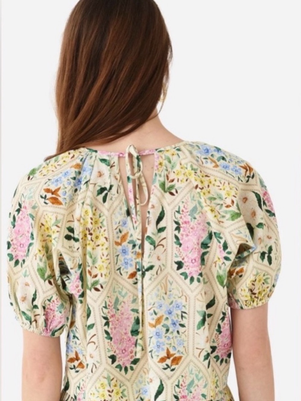 NEW HUNTER BELL Claudia top in floral multicolor  tile Large - Picture 7 of 11